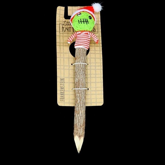 Little Knitmares Santa Frankenstein Christmas Wooden Pencil Stocking Stuffer - Picture 1 of 4